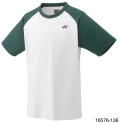 16576　Tシャツ　ホワイト/グリーン　ヨネックス　バドミントン